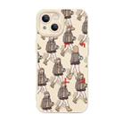 For iPhone 14 Pro Liquid Silicone Pedestrians Pattern Phone Case(Beige) - 1