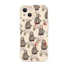 For iPhone 11 Liquid Silicone Pedestrians Pattern Phone Case(Beige) - 1