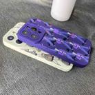 For iPhone X / XS Liquid Silicone Pedestrians Pattern Phone Case(Purple) - 4