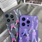 For iPhone X / XS Liquid Silicone Pedestrians Pattern Phone Case(Purple) - 5