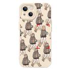 For iPhone 15 Liquid Silicone Pedestrians Pattern Phone Case(Beige) - 1