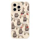 For iPhone 15 Pro Liquid Silicone Pedestrians Pattern Phone Case(Beige) - 1