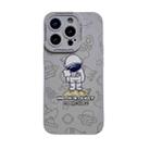 For iPhone 14 Plus Liquid Silicone Astronaut Pattern Phone Case(Grey) - 1