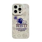 For iPhone 14 Pro Max Liquid Silicone Astronaut Pattern Phone Case(White) - 1