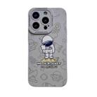 For iPhone 11 Pro Max Liquid Silicone Astronaut Pattern Phone Case(Grey) - 1