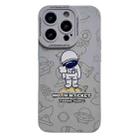 For iPhone 15 Pro Liquid Silicone Astronaut Pattern Phone Case(Grey) - 1