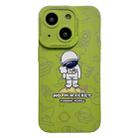 For iPhone 15 Plus Liquid Silicone Astronaut Pattern Phone Case(Green) - 1