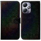 For Infinix Hot 30 Play Colorful Magnetic Buckle Leather Phone Case(Black) - 1