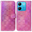 For Infinix Smart 7 African Colorful Magnetic Buckle Leather Phone Case(Pink) - 1