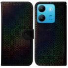 For Infinix Smart 7 African Colorful Magnetic Buckle Leather Phone Case(Black) - 1