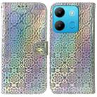 For Infinix Smart 7 African Colorful Magnetic Buckle Leather Phone Case(Silver) - 1