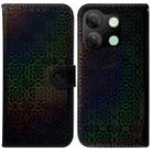 For Infinix Smart 7 HD Colorful Magnetic Buckle Leather Phone Case(Black) - 1