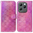 For Infinix Hot 40 / 40 Pro Colorful Magnetic Buckle Leather Phone Case(Pink) - 1