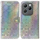 For Infinix Hot 40 / 40 Pro Colorful Magnetic Buckle Leather Phone Case(Silver) - 1