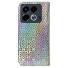 For Infinix Note 40 4G Colorful Magnetic Buckle Leather Phone Case(Silver) - 3