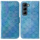 For Infinix Hot 50 4G Colorful Magnetic Buckle Leather Phone Case(Blue) - 1