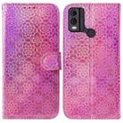 For Nokia C22 Colorful Magnetic Buckle Leather Phone Case(Pink) - 1