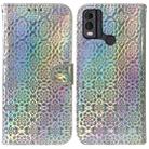 For Nokia C22 Colorful Magnetic Buckle Leather Phone Case(Silver) - 1