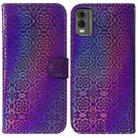 For Nokia C32 Colorful Magnetic Buckle Leather Phone Case(Purple) - 1