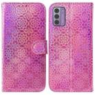 For Nokia G42 Colorful Magnetic Buckle Leather Phone Case(Pink) - 1