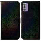 For Nokia G42 Colorful Magnetic Buckle Leather Phone Case(Black) - 1