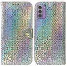 For Nokia G42 Colorful Magnetic Buckle Leather Phone Case(Silver) - 1