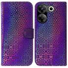 For Tecno Camon 20 Pro 5G Colorful Magnetic Buckle Leather Phone Case(Purple) - 1