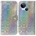For Tecno Spark 10 5G Colorful Magnetic Buckle Leather Phone Case(Silver) - 1