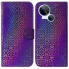 For Tecno Spark 10 5G Colorful Magnetic Buckle Leather Phone Case(Purple) - 1