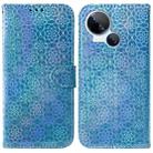 For Tecno Spark 10 5G Colorful Magnetic Buckle Leather Phone Case(Blue) - 1