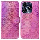 For Tecno Spark 10 Pro Colorful Magnetic Buckle Leather Phone Case(Pink) - 1