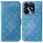 For Tecno Spark 10 Pro Colorful Magnetic Buckle Leather Phone Case(Blue) - 1