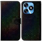 For Tecno Spark 10 / Spark 10C Colorful Magnetic Buckle Leather Phone Case(Black) - 1