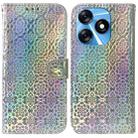 For Tecno Spark 10 / Spark 10C Colorful Magnetic Buckle Leather Phone Case(Silver) - 1