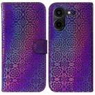 For Tecno Pova 5 Pro Colorful Magnetic Buckle Leather Phone Case(Purple) - 1