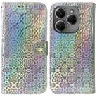 For Tecno Spark 20 Pro Colorful Magnetic Buckle Leather Phone Case(Silver) - 1