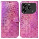 For Tecno Pova 6 5G / 6 Pro 5G Colorful Magnetic Buckle Leather Phone Case(Pink) - 1