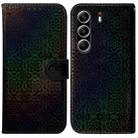 For Tecno Camon 40 Pro 4G Colorful Magnetic Buckle Leather Phone Case(Black) - 1
