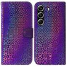 For Tecno Camon 40 Pro 4G Colorful Magnetic Buckle Leather Phone Case(Purple) - 1