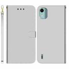 For Nokia C12 Imitated Mirror Surface Leather Phone Case(Silver) - 1