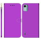 For Nokia C12 Imitated Mirror Surface Leather Phone Case(Purple) - 1