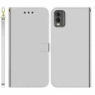 For Nokia C32 Imitated Mirror Surface Leather Phone Case(Silver) - 1