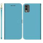 For Nokia C32 Imitated Mirror Surface Leather Phone Case(Blue) - 1