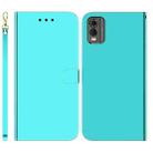 For Nokia C32 Imitated Mirror Surface Leather Phone Case(Mint Green) - 1