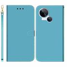 For Tecno Spark 10 5G Imitated Mirror Surface Leather Phone Case(Blue) - 1