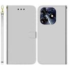 For Tecno Spark 10 Pro Imitated Mirror Surface Leather Phone Case(Silver) - 1