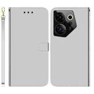 For Tecno Camon 20 Premier 5G Imitated Mirror Surface Leather Phone Case(Silver) - 1