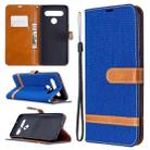 For LG K61 Denim Texture Horizontal Flip Leather Case with Holder & Card Slots & Wallet & Lanyard(Blue) - 1