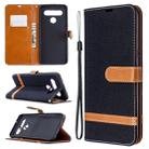 For LG K61 Denim Texture Horizontal Flip Leather Case with Holder & Card Slots & Wallet & Lanyard(Black) - 1