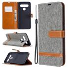 For LG K61 Denim Texture Horizontal Flip Leather Case with Holder & Card Slots & Wallet & Lanyard(Grey) - 1